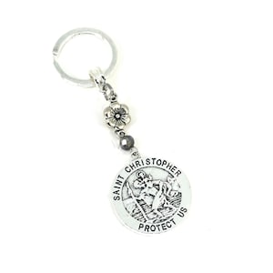 Saint Christopher Keychain - Protection Purse Charm - Travel Protection St. Christopher - Saint Charm - Safe and Protected  wherever I am