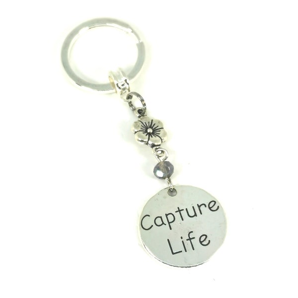 Capture Life Keyring - Capture Life Purse charm - Smile Be happy Purse Charm - Happy Moments Keyring - Happiness Purse Keyring charm