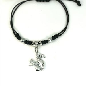 Squirrel Charm Bracelet - Animal Charm bracelet - Totem Animal Bracelet, Adjustable Bracelet, Joy, Playfulness Bracelet, Stackable SCC695