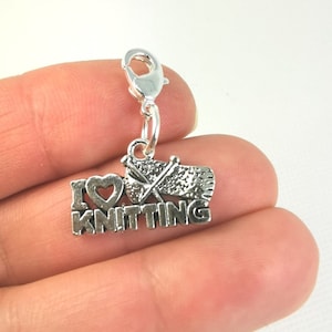 Gift for Her Knitting Charm |I Love Knitting Charm | Knitting Club Party Favor | Bracelet charm | Craft lover gift | knitting gift charm1217