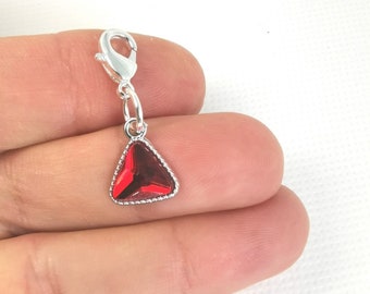 July Birthstone Clip on Charm - Birth Month Add on Zipper Charm