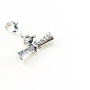 Graduation Charm. Diploma Charm for Congrats Congratulation. Grad Diploma Charm. SCC258 image 2