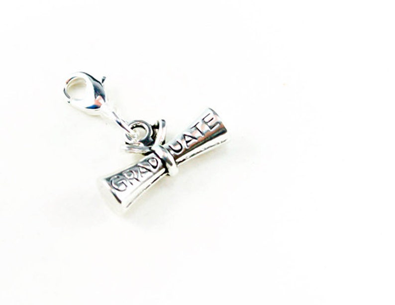 Graduation Charm. Diploma Charm for Congrats Congratulation. Grad Diploma Charm. SCC258 image 2