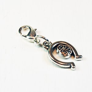 Ladybug Clip Good luck Charm - Horseshoe Ladybug Good Luck Charm - Bug Charm - Lady bug horsehoe clip on charm - ladybug  zipper charm C1050