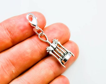 Wine Lover Charm - Wine Bottle Cork Screw - Wine Bottle Opener -Corkscrew Charm SCC920