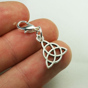 Celtic Knot Bracelet Charm. Clip On Celtic Knot Charm. Silver Charm for Bracelets. Irish Tradition Charm. bracelet CharmSCC553