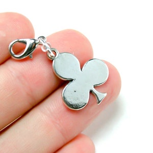 Klaver clip op bedel | Klaver clip op kreeft clip charme | Speelkaarten Rits charme | Stekenmarkering | Planner charme | Tasclip bedel SC157