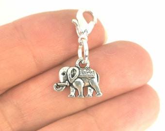 Lucky Elephant Charm | Elephant Clip on Keychain charm | Bracelet charm | Planner Accessory | Planner charm | Agenda  Charm | zip charm 1040