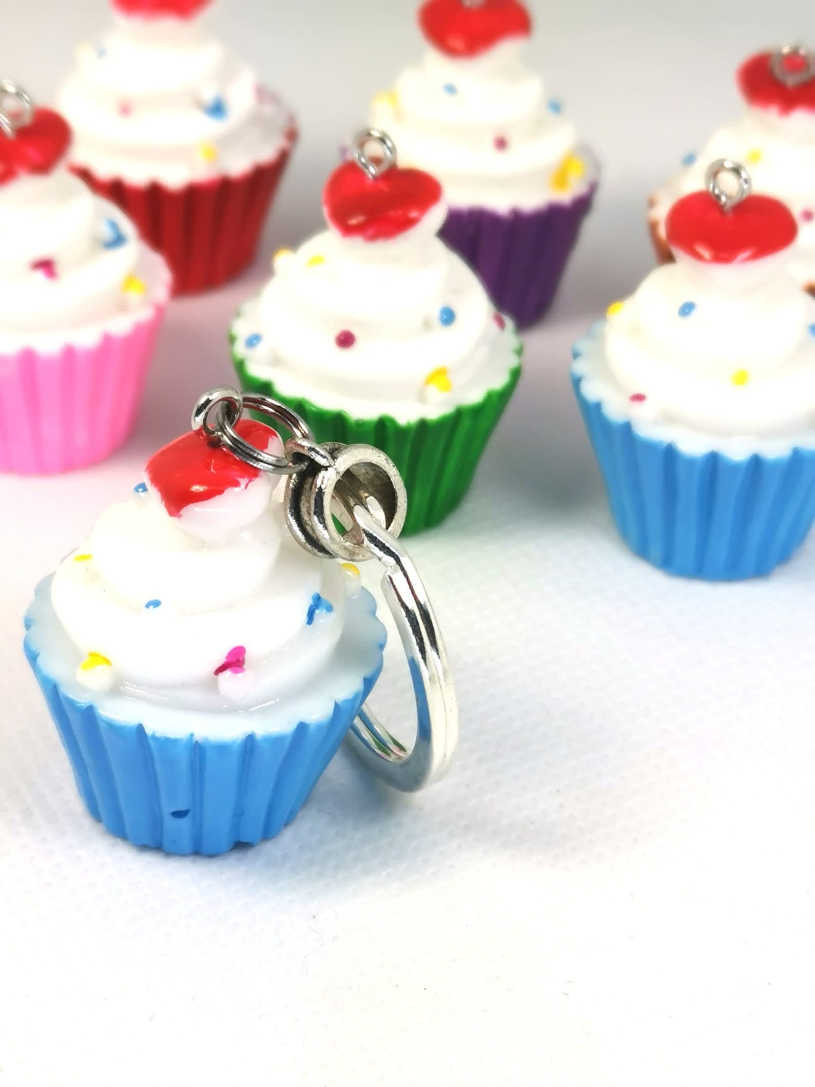 Cupcake Keyring Desert Food Keyring Fun Cupcake Keychain Etsy