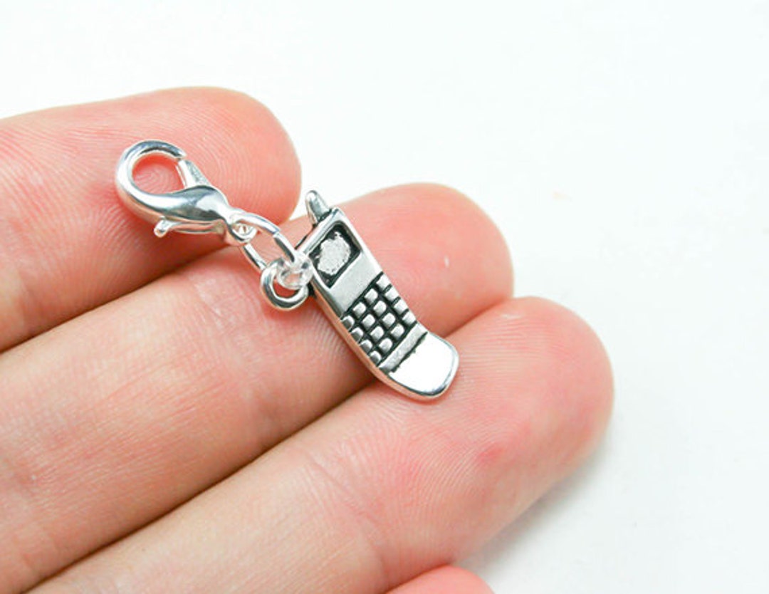 Cell Phone Bracelet Charm. Telephone Clip on Charm Cell Etsy UK