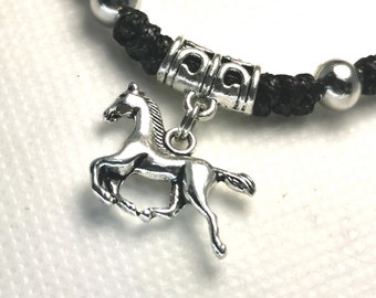 Pferd Armband geschnürt | Geschenk für Pferdeliebhaber | Pferd Bettelarmband | Pferdeschmuck | Pferd Reiter Armband | Pferd Turnier Geschenk 811