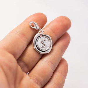 Initial Clip On Charms | Pendant  Initial S Charm | Bracelet Letter S Charms | Initial Bag clip on | Initial Purse clip on charm SCC455