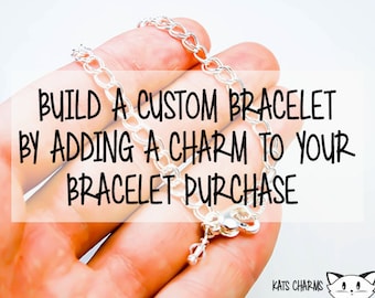 Pulsera de encanto / Pulsera de encanto de doble enlace / Construya su propia pulsera personalizada / Añadir pulsera de encanto / pulsera de eslabón plateado SCC919