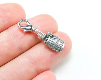 Wine Barrel Charm. Wine Lover Charm. Vineyard Charm. Mothers Day Wine Charm. SCC283