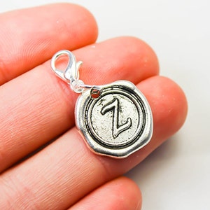 Letter Z Charm - Initial Z Charm - Clip On Alphabet Charms -SCC800