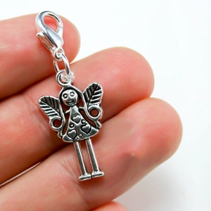 Fairy Charm. Silver Clip On Charm. Fairy Keychain Charm. Charm Bracelet Charms , Angel Charms, Add a Charm to Any Bracelet SCC094