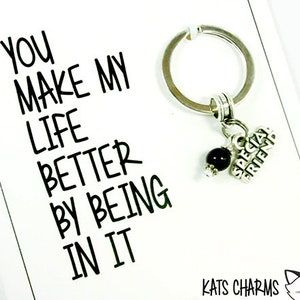 Je maakt mijn leven beter kaart.  Vriendschap kaart.  Liefde sleutelhanger.  KEY023