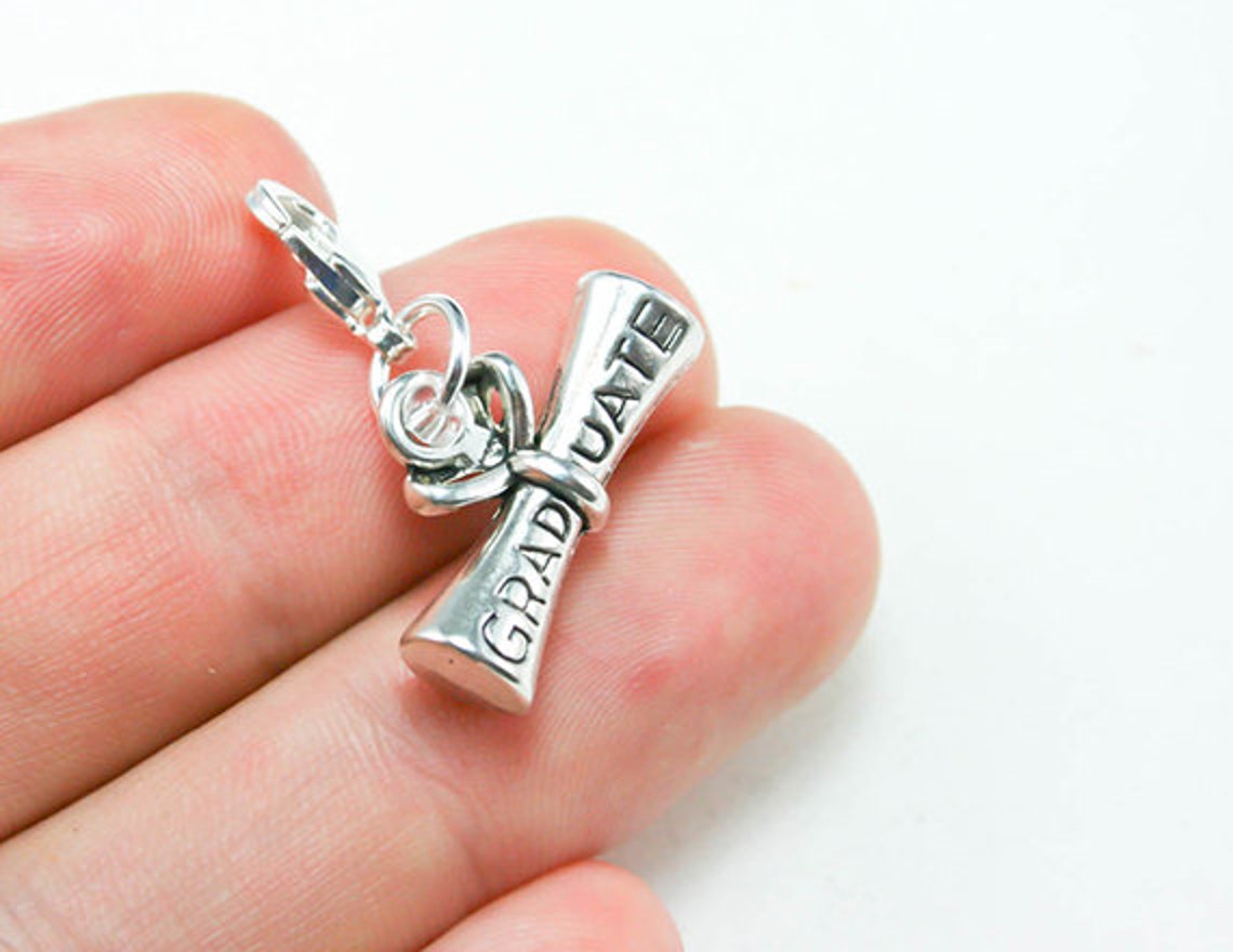 Graduation Charm. Diploma Charm for Congrats Congratulation. Etsy