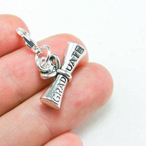 Graduation Charm. Diploma Charm for Congrats Congratulation. Grad Diploma Charm. SCC258 image 1