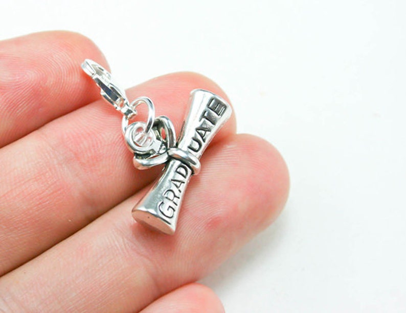 Graduation Charm. Diploma Charm for Congrats Congratulation. Grad Diploma Charm. SCC258 image 1