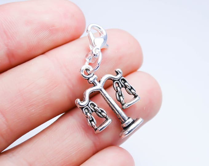 Sterling Silver Scales of Justice Charm Judge Lawyer Courts Solid .925 Etsy