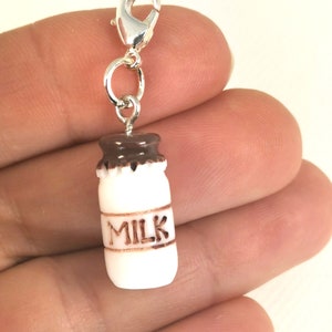 Milk Bottle Charm, Resin Mil Bottle, Santas  Milk Charm, Fun Creative Charms SCC1391