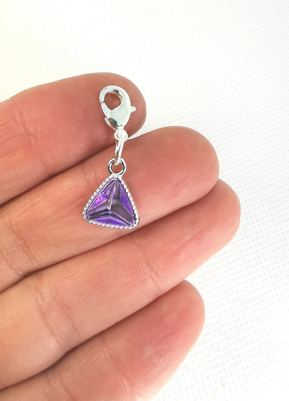 Bracelet Charm | February Birth Stone Clip on Charm | Birthday