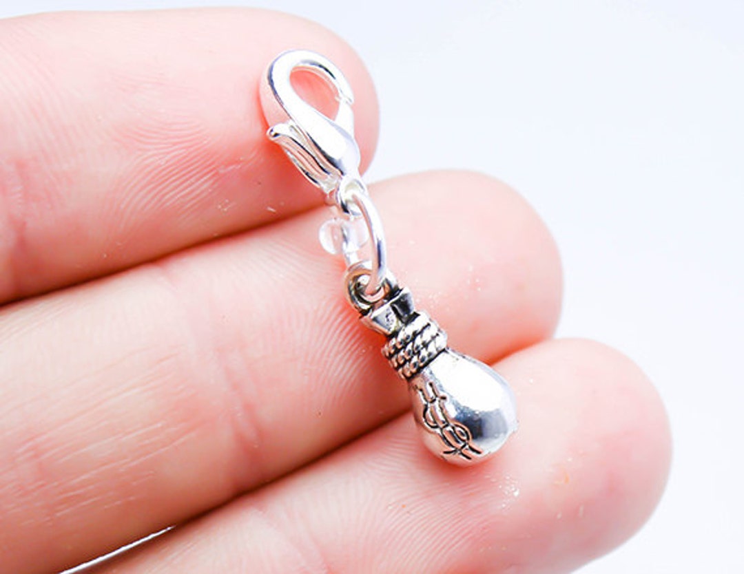 Money Bag Charm. Gambling Charm. Clip on Bracelet Charm. Money Charm