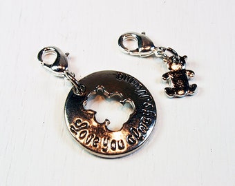 Amore si Moma Orso Fascino, Madre e Bambino Fascino, Nuova mamma Fascino, Clip On Ciondoli a ciondolo SCC1037