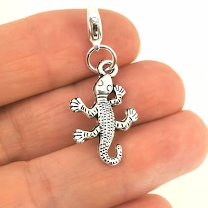 Lizard Charm, Gecko Charm, Reptile Charm, Boys Pet Charm, Animal Charms | Charms for Bracelets | Zipper charms | clip on charms SCC1079