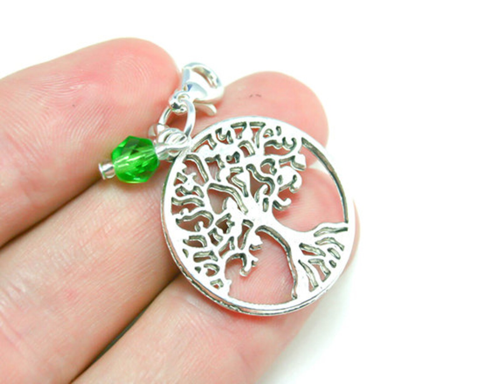 Tree of Life Charm. Buddhist Charm With Green Beaded Tree of Etsy
