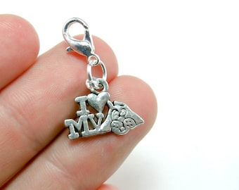 Amoureux des chiens Zipper Pull Charm | Charme mignon de traction de fermeture éclair de chien | Chiot Chien Ajouter du charme | Clip de fermeture éclair sur le charme du chien | J'adore mon accessoire de fermeture éclair pour chien 57