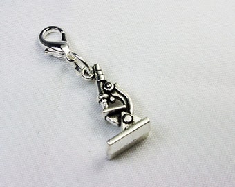 Microscope Clip on Charm. Science Lover Add on Charm. Nerdy Science Clip on Zipper Charm. Scientist Zipper Charm. Biologist Charm. SCC543