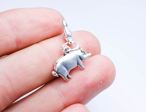 Clip de cochon sur Charm Clip de fermeture éclair pour animaux de ferme sur  Charm Charme