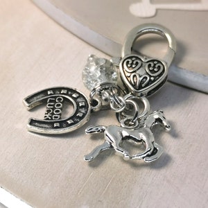 Horse lover Gift | Horse Clip on Dangle charm  | Horse clip jewelry | Horse Rider | Pony Charm, Horse charms Clip on Purse charm 267