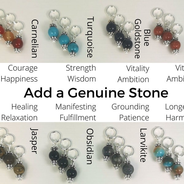 Genuine Stone - Add a 6mm  Genuine Stone - Healing Stones -  Intention Stones SCC1307