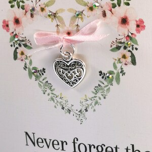 Thank you Gift , Never Forget The Difference You Make, midwife gift ,friend gift, heart Charm Keepsake Thank You Card Gift Teacher thanks image 2