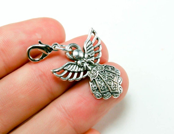 アクセサリー QUESERA Angel charm Angel Charm. Silver Tone Angel Charm for Religious Occasion