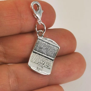 Laptop Clip on Computer Charm | Clip on Teacher Charm | Student zipper clip Charm | Business zip clip Charm | Computer Geek Charms -SCC1293