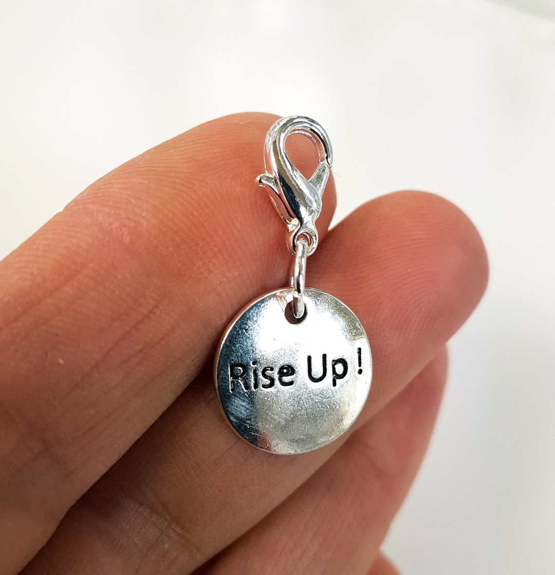 Rise up Zipper Charm | Empowerment Zip Pull Charm | Inspirational Purse ...