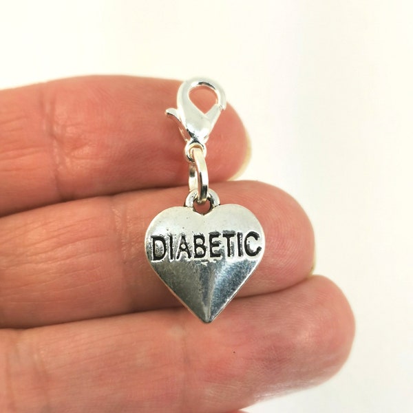 Diabetic Keychain Charm | Type I Diabetic Keyring Charm | Type 2 Diabetic Charm | Medical clip on Charm | Medical Alert Charm SCC982