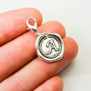 Initial clip on Charm | Bracelet Initial Charm | Backpack Charm | Purse Charm | Bag Charm | Initial A add on charm | Keychain Charm  SCC748