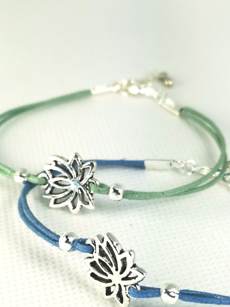 Bracelet Lotus Silver Tone Lotus Charm Bracelet Bracelet Etsy Canada