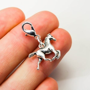 Horse Bracelet Charm - Double Sided Horse  Charm - Horseback Riding clip on Charm - Bracelet  Horse charm - Charm Bracelet charm SCC717