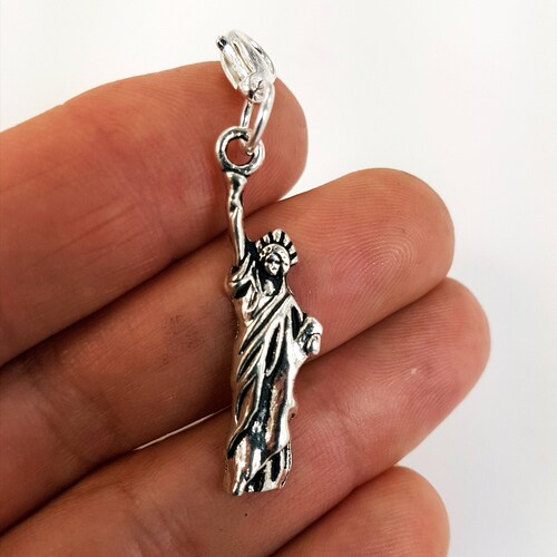 Sterling Silver Statue of Liberty Charm New York City 3D Solid Etsy