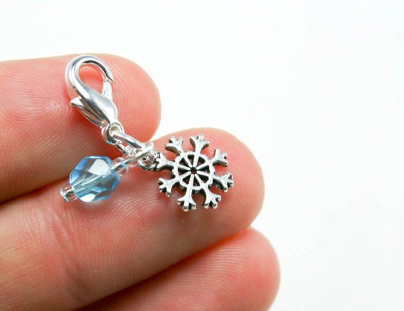 Blue Snowflake Charm Frozen Snowflake Charm SCC084 Snowflake Charm for Bracelet