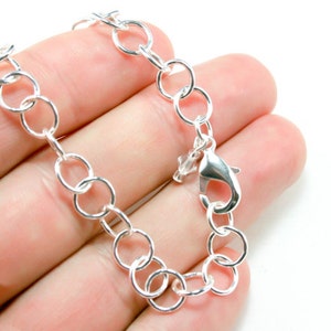 Charm Bracelet | Soldered Link Charm Bracelet | Silver Plated Chain Link Bracelet | Premium Quality Charm Bracelet Clip on charms | SCC110