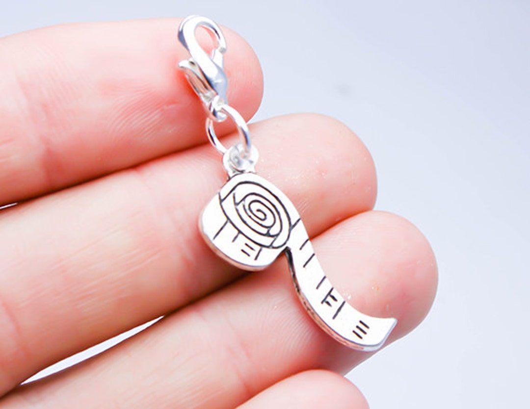 Tape Measure Fashion Charm. Seamstress Tape Measure Charm. Clip on Tape