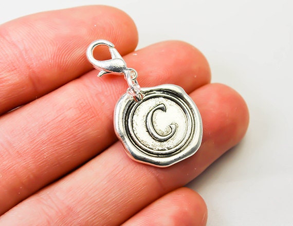 Letter C Charm - Initial C Charm - Alphabet Charm - Personalize items - Letter clip on charms - Initial zipper charm - bag charms SCC780
