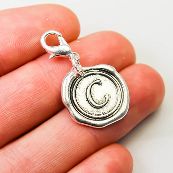 Letter C Charm - Initial C Charm - Alphabet Charm - Personalize items - Letter clip on charms - Initial zipper charm - bag charms SCC780